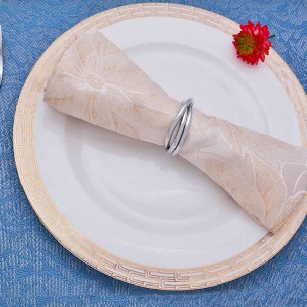 4 Pcs/Set Metal Round Cross Napkin Rings Napkin Buckle for Hotel Wedding Dinner Party Table Decoration Ring-Silver