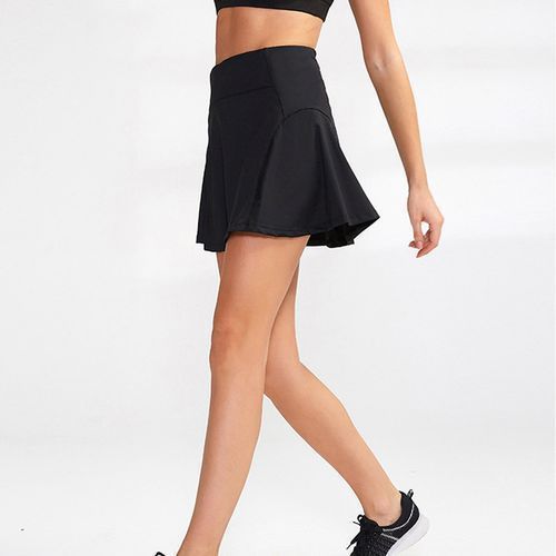 Women Tennis Skirt Sports Shorts Gym Running Sports Skort（Black）