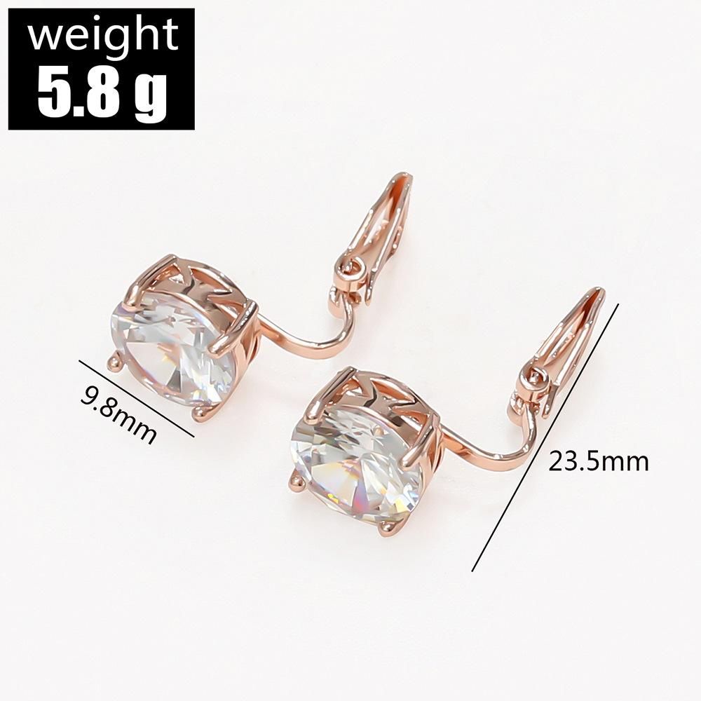 Women's Geometric Round Zircon Super Flash Temperament Ear Clip