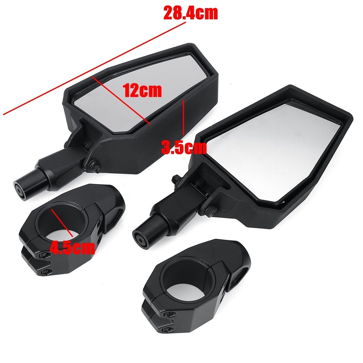 UTV Side Rear View Mirror 1.75" Bar For Polaris RZR 570 800 Yamahas Rhinos