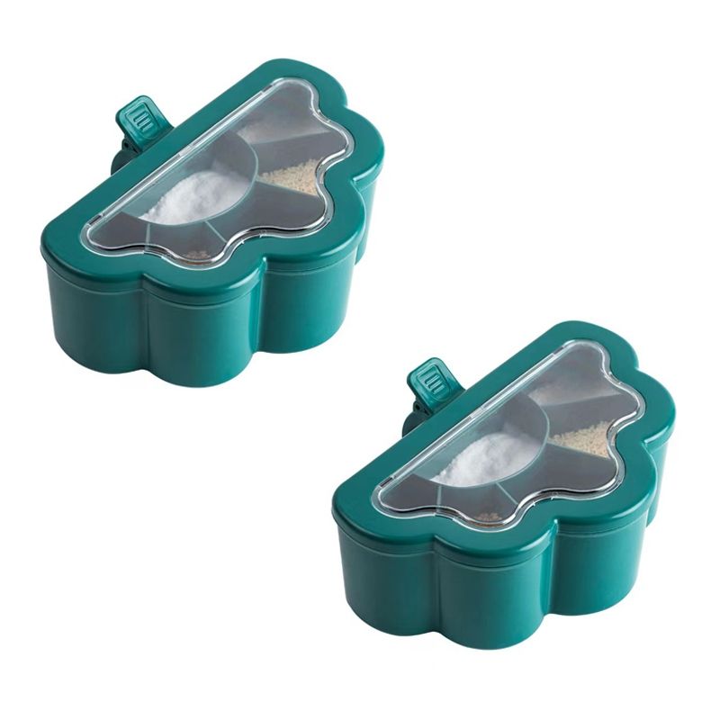 2 PCS Kitchen 6-Grid Seasoning Box