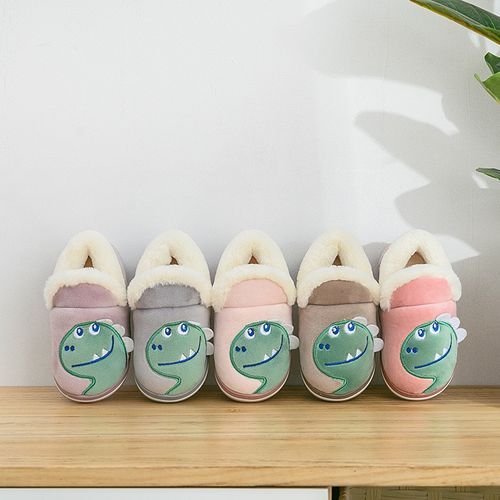 Dinosaur Kids Slippers Baby Toddler Winter Fur Boy Slipper