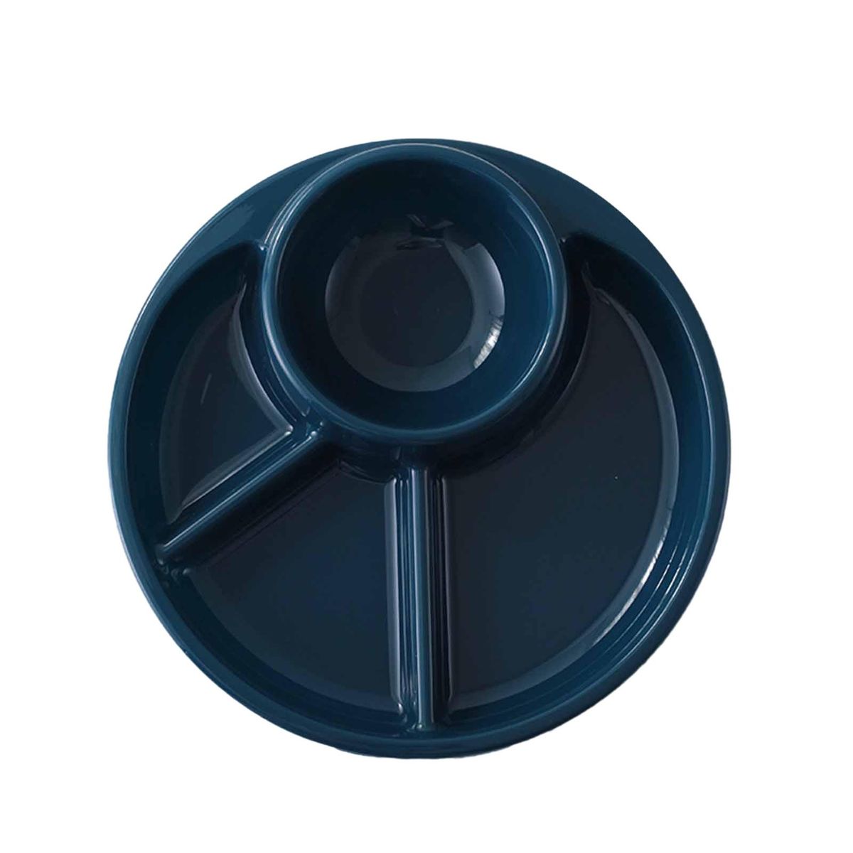 Baby Tray 4 Grids Baby Feeding Plate Blue