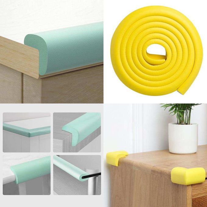 Kids Baby Safety Desk Edge Cover NBR 2m Bumper With 4m Double Yellow