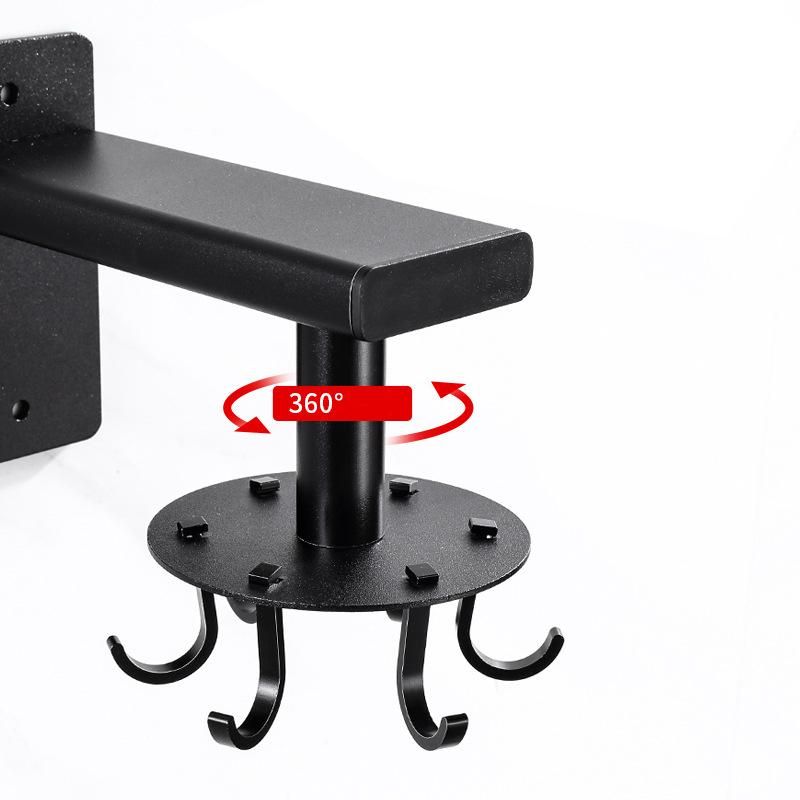 Door Cabinet Shelves for Wall Rotating Punch-Free Hanger Kitchen Storage Rack Bathroom Shelf Organizer