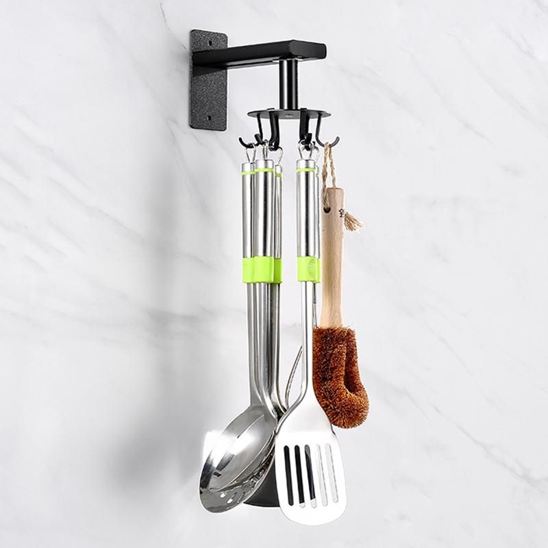 Door Cabinet Shelves for Wall Rotating Punch-Free Hanger Kitchen Storage Rack Bathroom Shelf Organizer