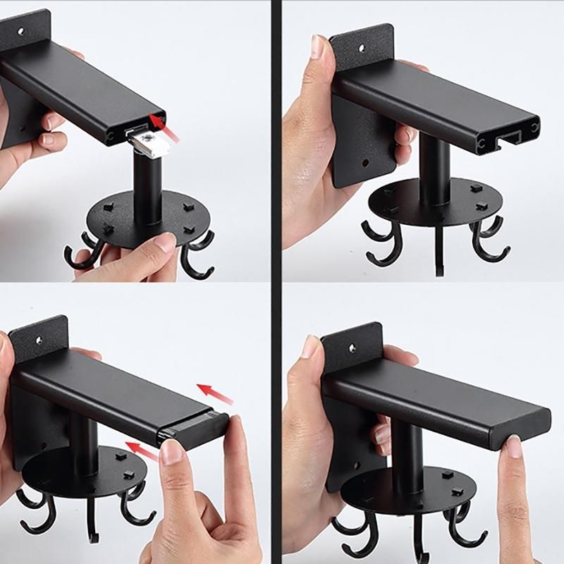 Door Cabinet Shelves for Wall Rotating Punch-Free Hanger Kitchen Storage Rack Bathroom Shelf Organizer
