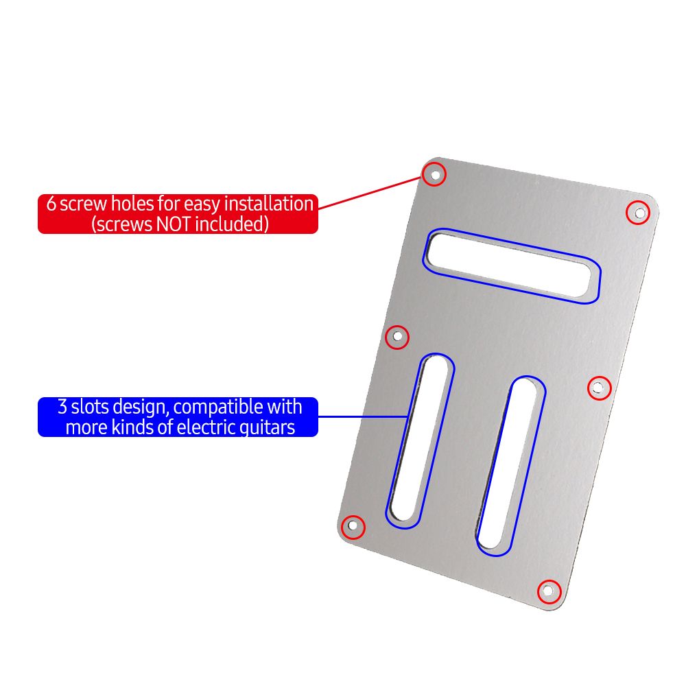 6 Holes 3 Slots Electric Guitar Back Plate Tremolo Spring