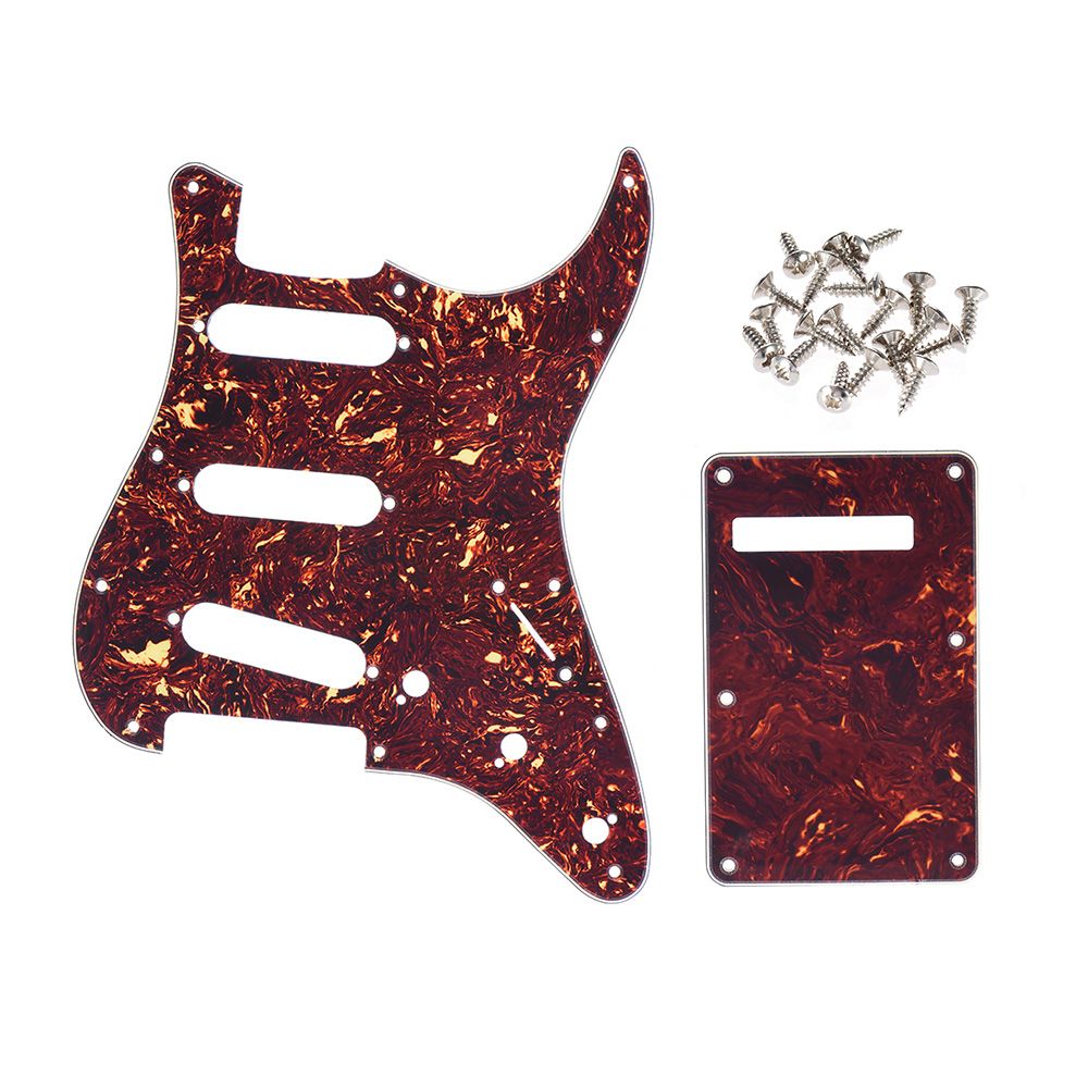Tortoise Red Guitar Pick Guard Back Plate With 20pcs Screws