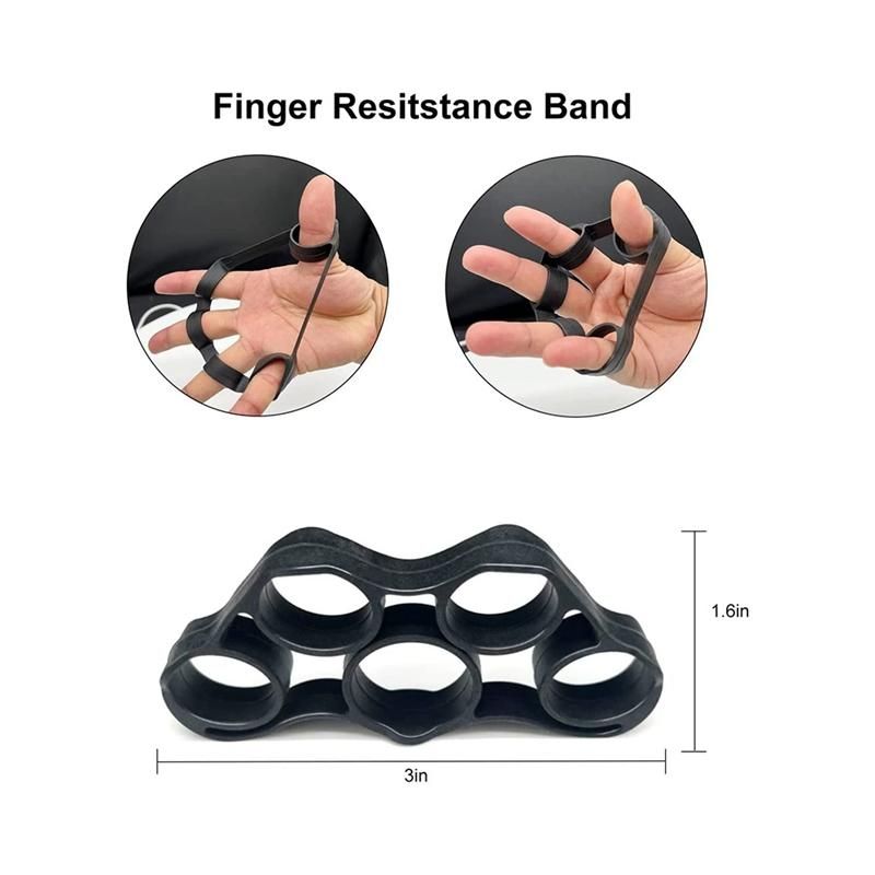 Grip Strength Trainer Non- Grips Silicone Finger ExerciserHand Grip Strengthener Adjustable Resistance 11-132Lbs