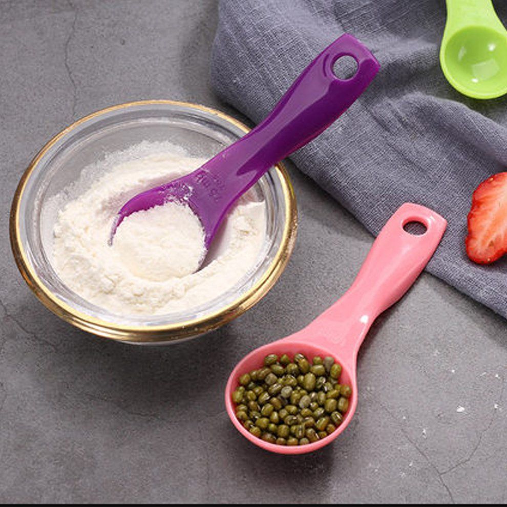 5 Pcs/Set Colorful Plastic Kitchen Measuring Cups Sugar Cake Baking Spoon
