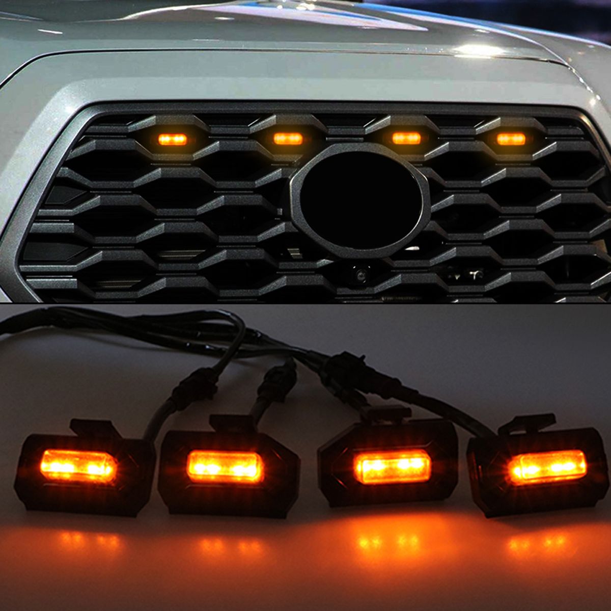 4 PCS Front Grille LED Grille Lights With Add A Fuse