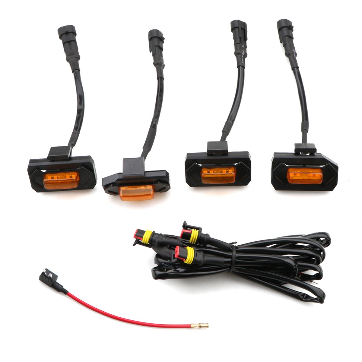 4 PCS Front Grille LED Grille Lights With Add A Fuse