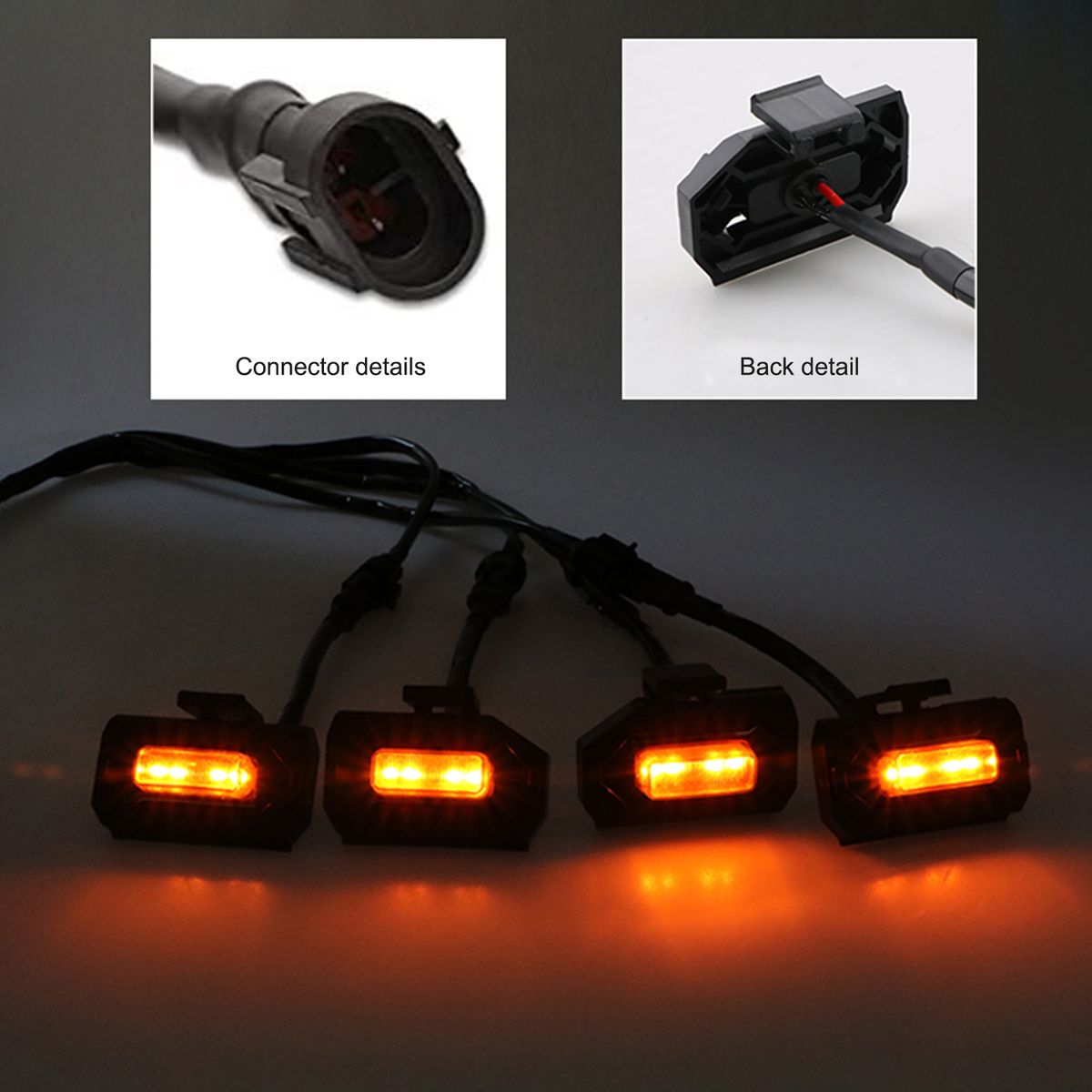 4 PCS Front Grille LED Grille Lights With Add A Fuse