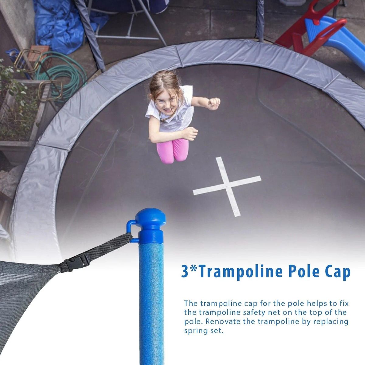 Trampoline Pole Cap Steel Pipe Pole Cap Steel Pipe Top Cover For Children Trampoline Plastic End Caps Trampoline End Cap New