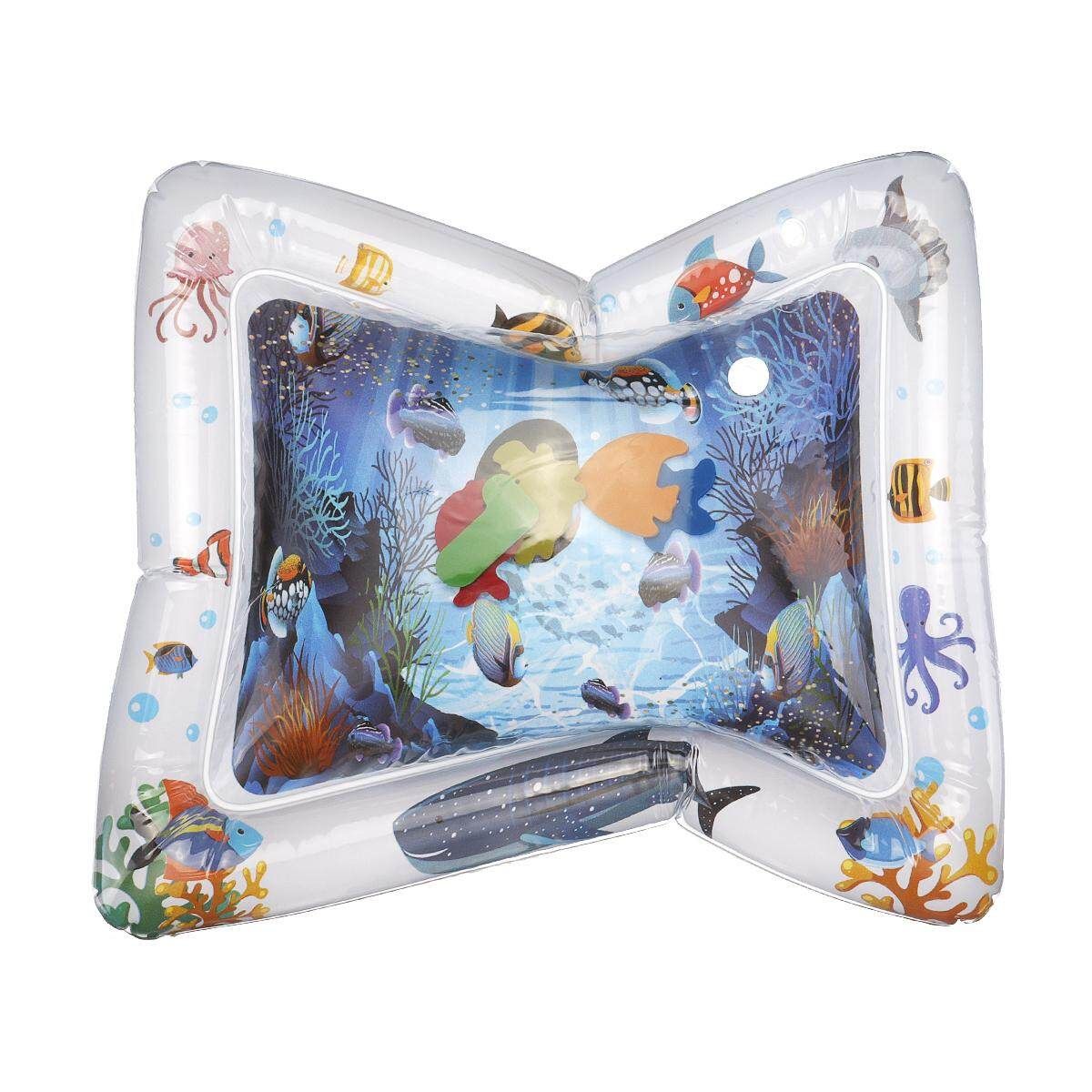 Portable Folding Inflatable Baby Water Play Mat Indoor & Outdoor Fun Activity Play Center For Children & Infants White