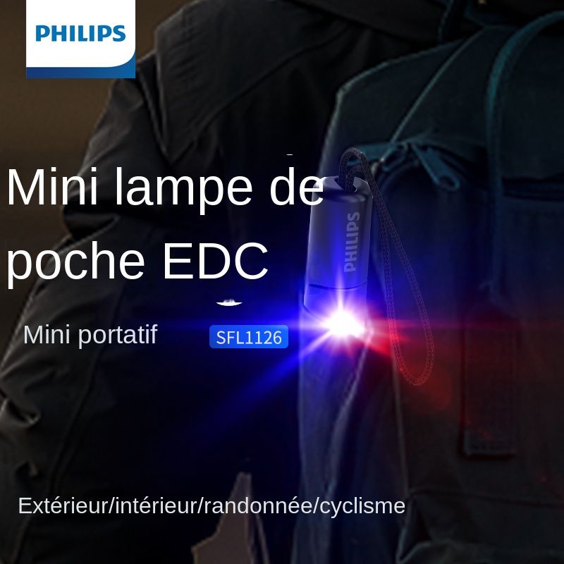 Philips 7cm Mini EDC Flashlight 300 Lumens Rechargeable LED