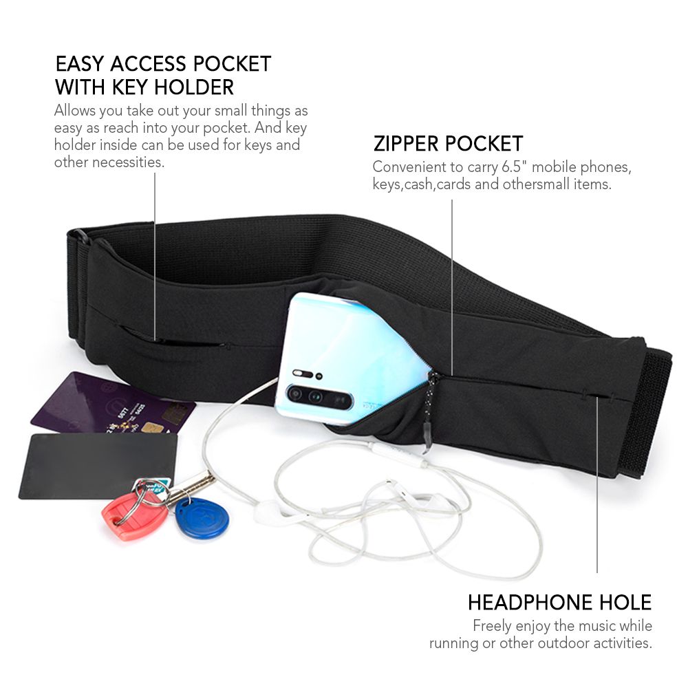 Slim Running Belt Bag Waist Pack Phone Holder Pouch Belt