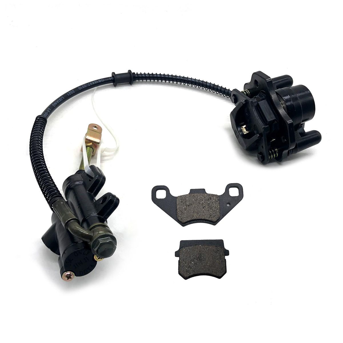 Rear Brake Master Cylinder Caliper Assembly for 50cc 70cc 90cc 110cc 125cc Chinese ATV Quad Replacement for Taotao Boulder B1 Coolster 3050HD