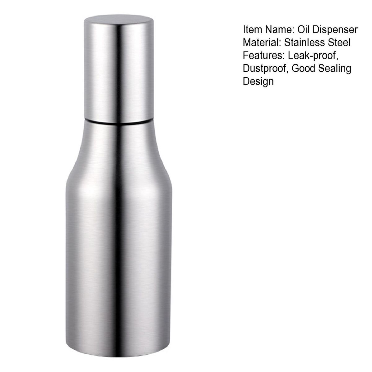 Oil Sauce Dispenser Anti-rust Oil Sauce Dispenser Container Silver