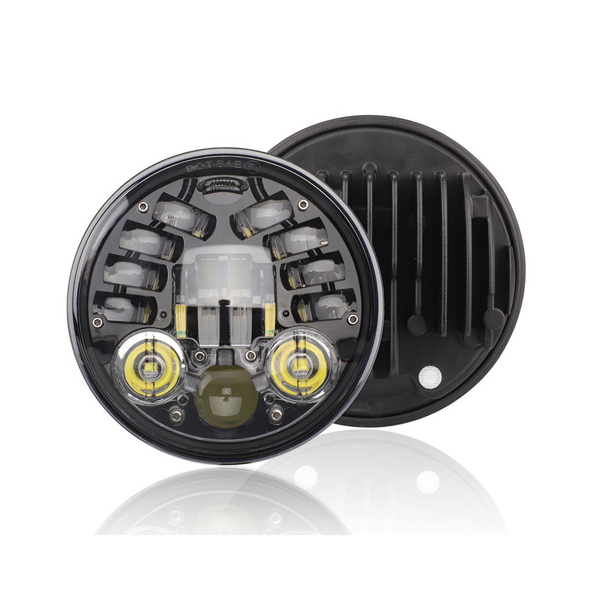 12V Motorcycle Headlight Round LED Driving Lamp Head Lamp