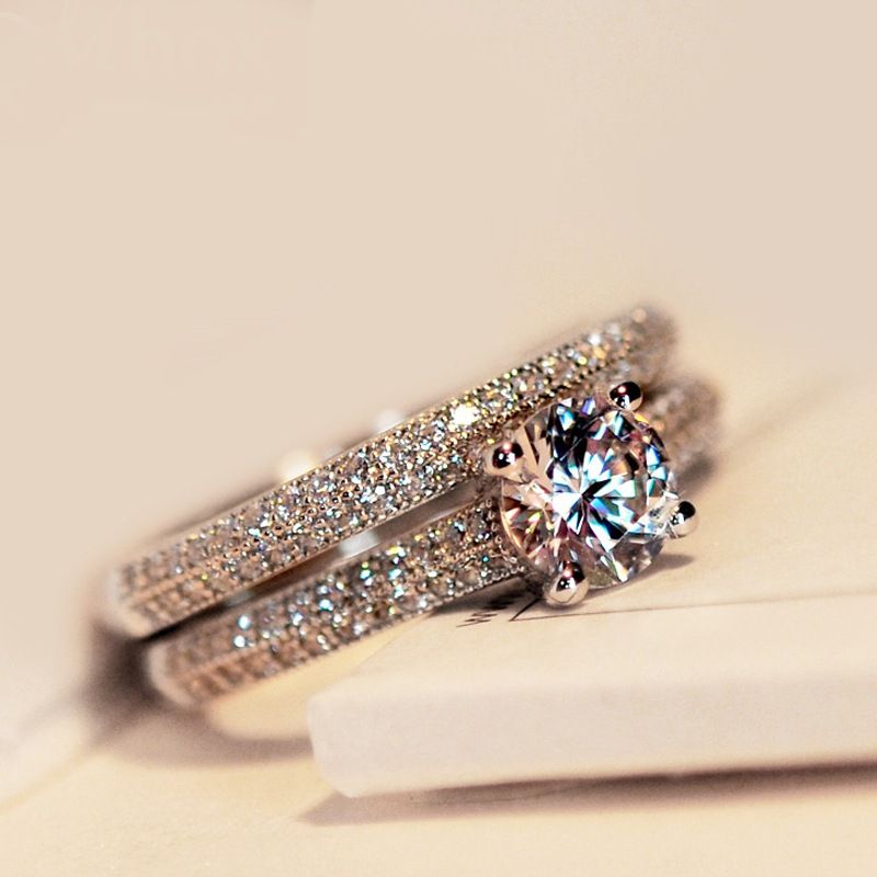 Rose Gold Rings For Women Wedding Engagement Ring  + Ring Box