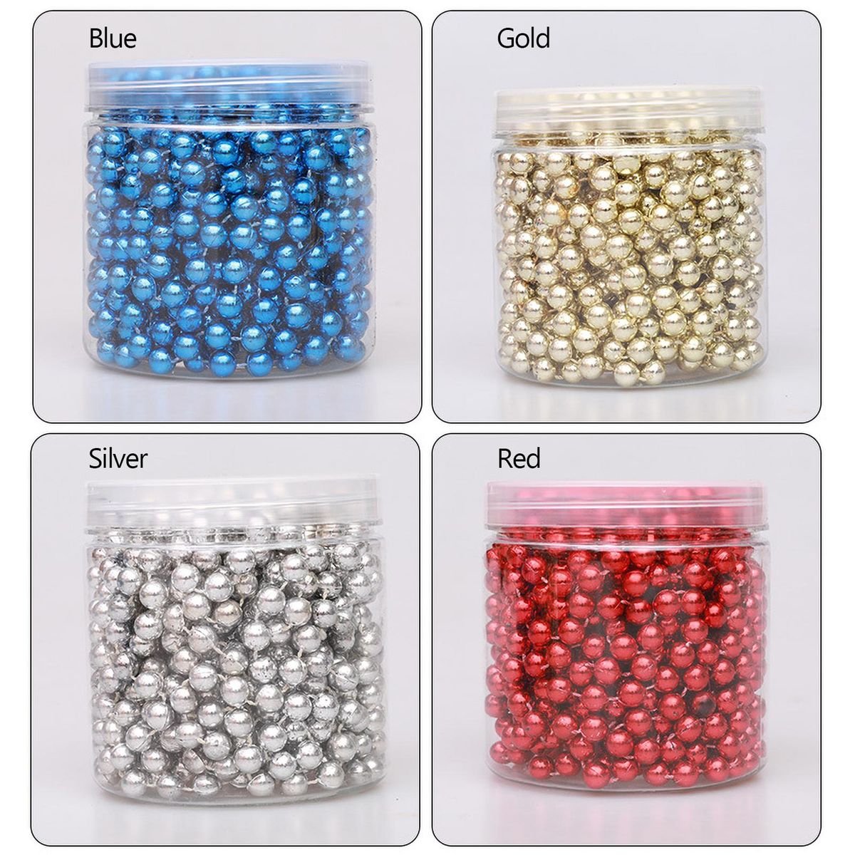 26FT Christmas Balls Chain Ornaments for Xmas Christmas Tree Shatterproof Hanging Ball Set Small Christmas Balls Plastic Beads Chain for Xmas Tree Party Decoration
