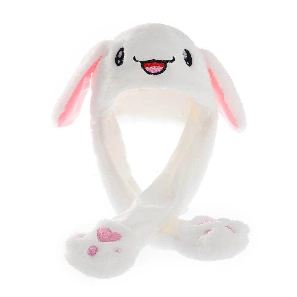 Crystal Velvet Cute Rabbit Hats Pinching Ear Hat Cartoon Funny Bunny Hat Party Decors for Women Gift for Kids Children Girls Boy