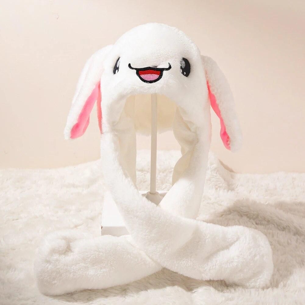 Crystal Velvet Cute Rabbit Hats Pinching Ear Hat Cartoon Funny Bunny Hat Party Decors for Women Gift for Kids Children Girls Boy