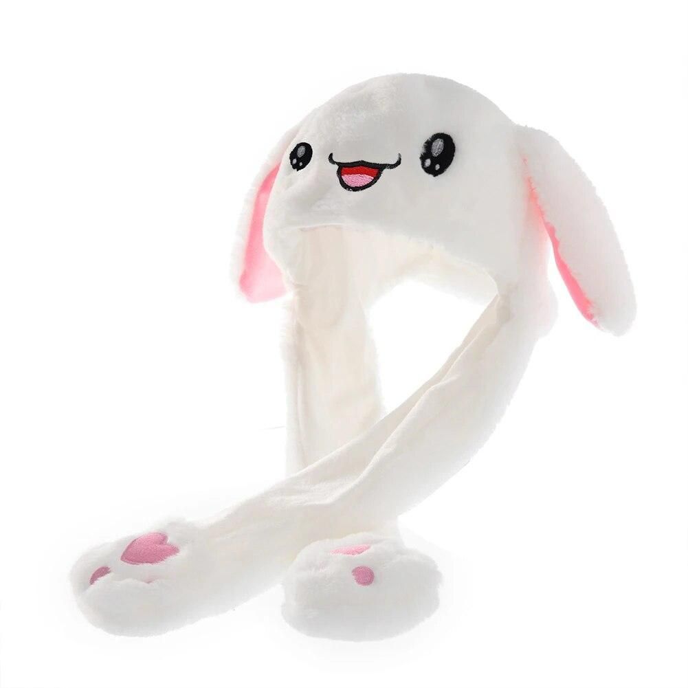 Crystal Velvet Cute Rabbit Hats Pinching Ear Hat Cartoon Funny Bunny Hat Party Decors for Women Gift for Kids Children Girls Boy