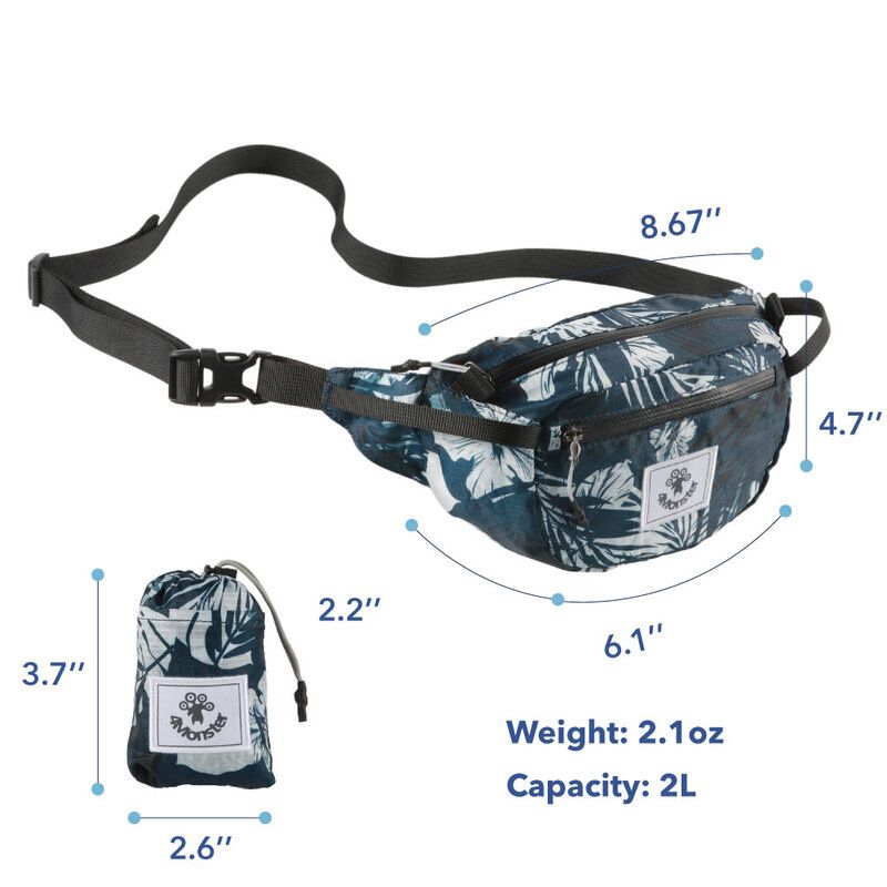 2L Lightweight Hiking Waist Packs With Adjustable Strap