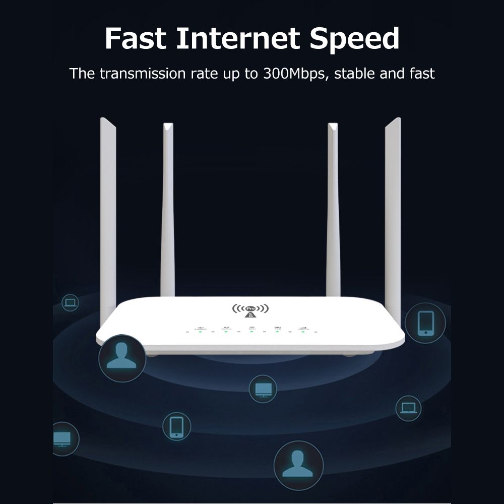 4G WiFi Router 300Mbps Wireless Router With 4 External