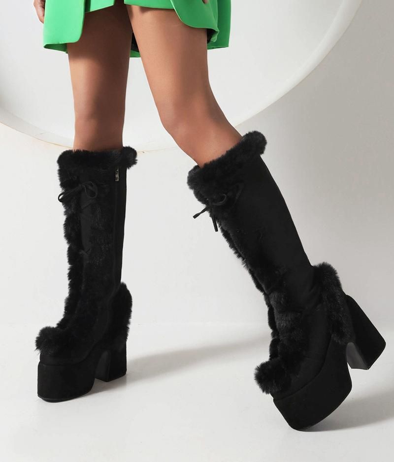 Winter Shoes Woman Zipper Casual Knee Boots