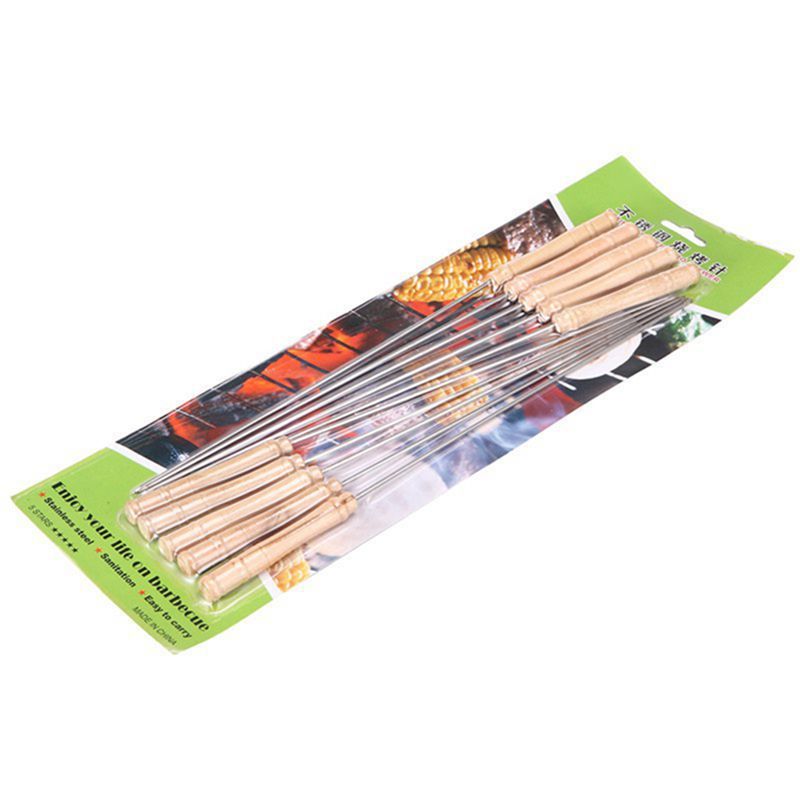 Outdoor Camping 10 Pcs BBQ Barbecue Roasting Needle