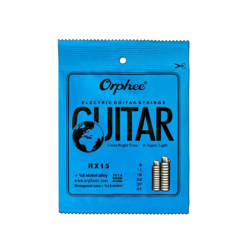 Orphee RX15 6pcs Electric Guitar String Set (.009-.042)  Nickel Alloy Super Light Tension