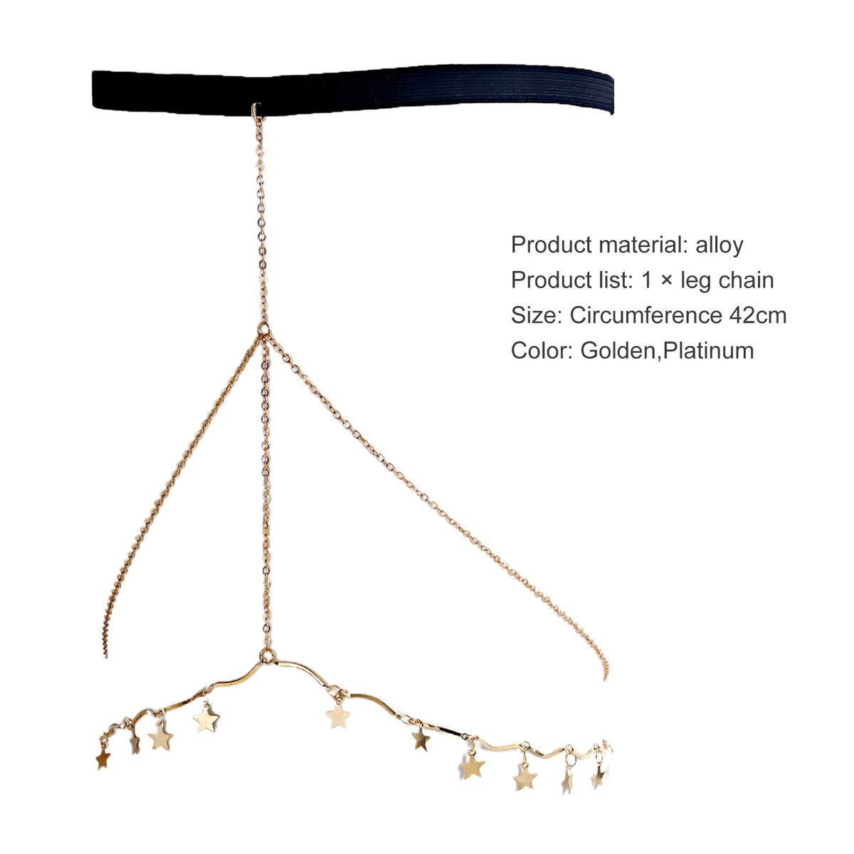 Women Thigh Chain Star Pendant Sexy Thigh Chain Golden