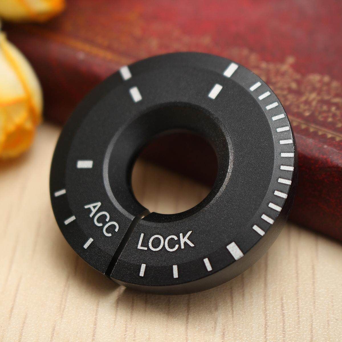 New Aluminum Alloy Car Ignition Key Hole Ring Decor Cover Adhesive For VW Audi Black Black