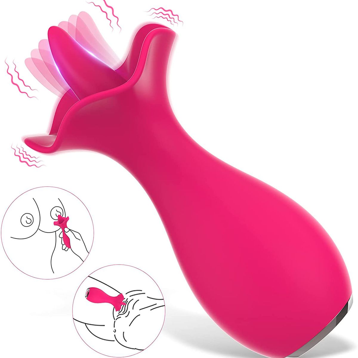 Tongue Vibrator 10 Modes Silicone Waterproof Rechargeable