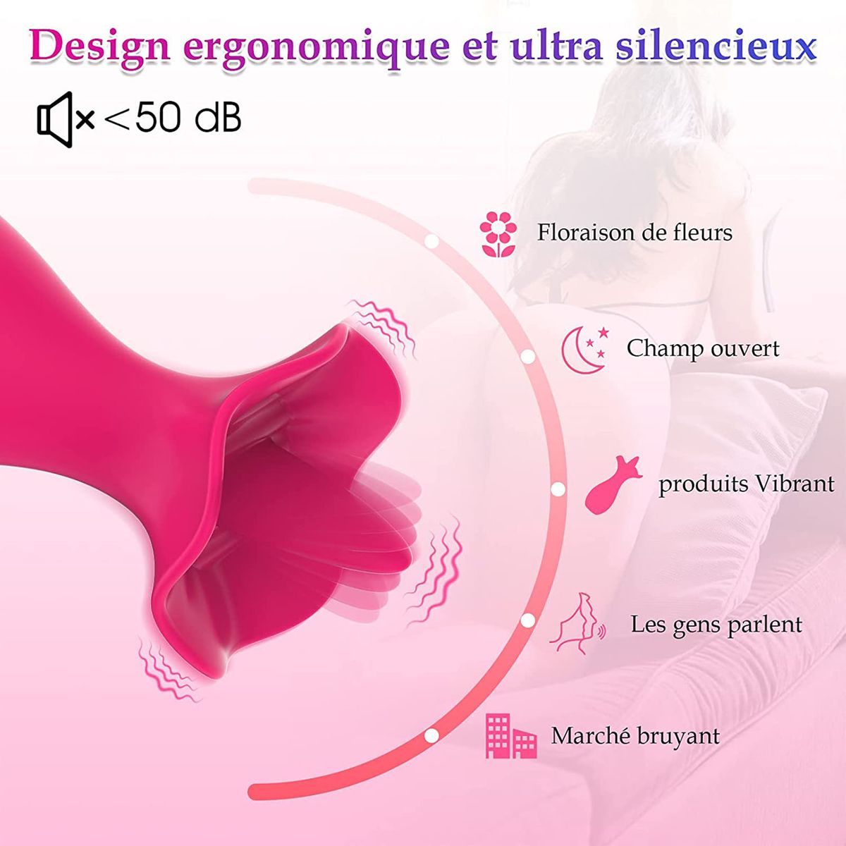 Tongue Vibrator 10 Modes Silicone Waterproof Rechargeable