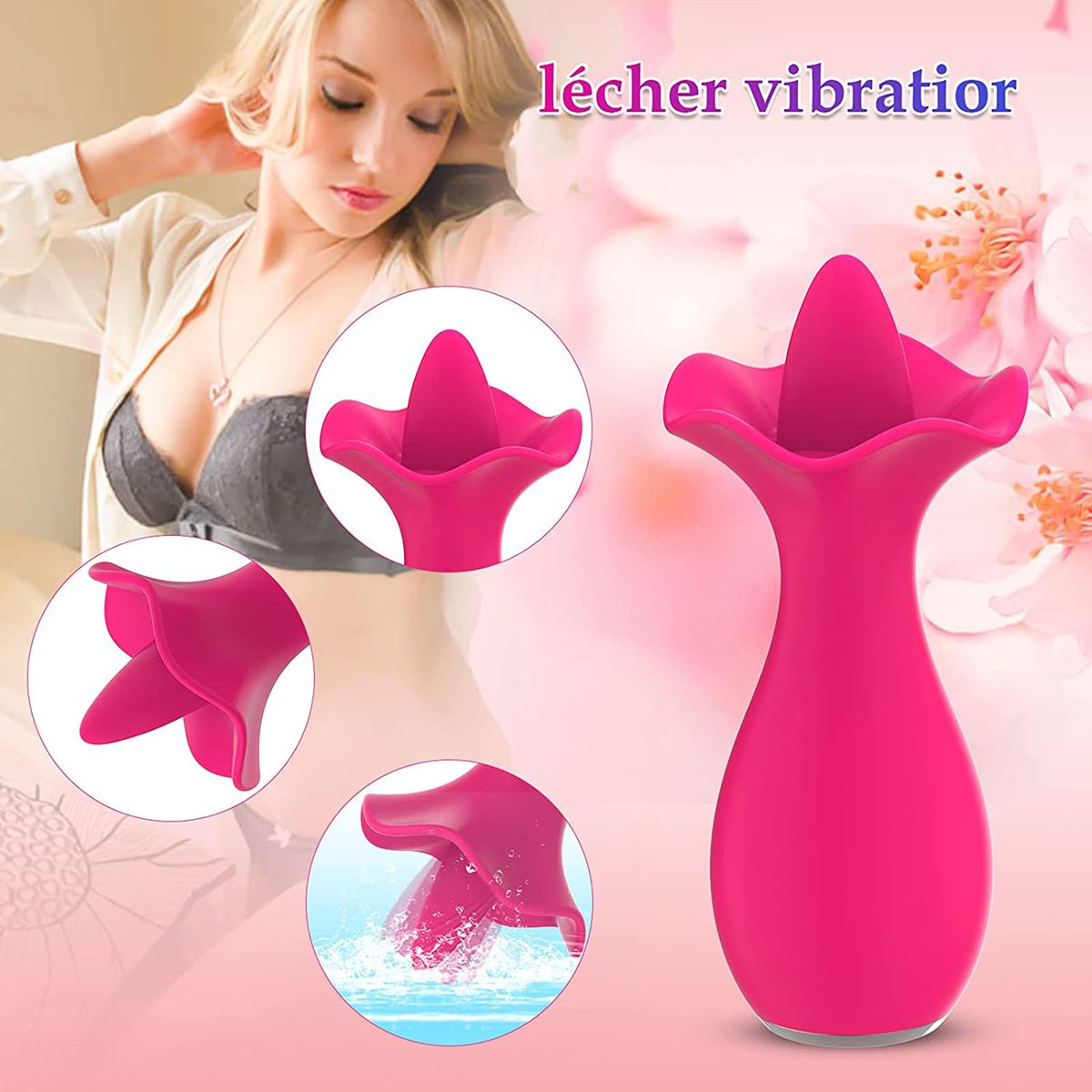 Tongue Vibrator 10 Modes Silicone Waterproof Rechargeable