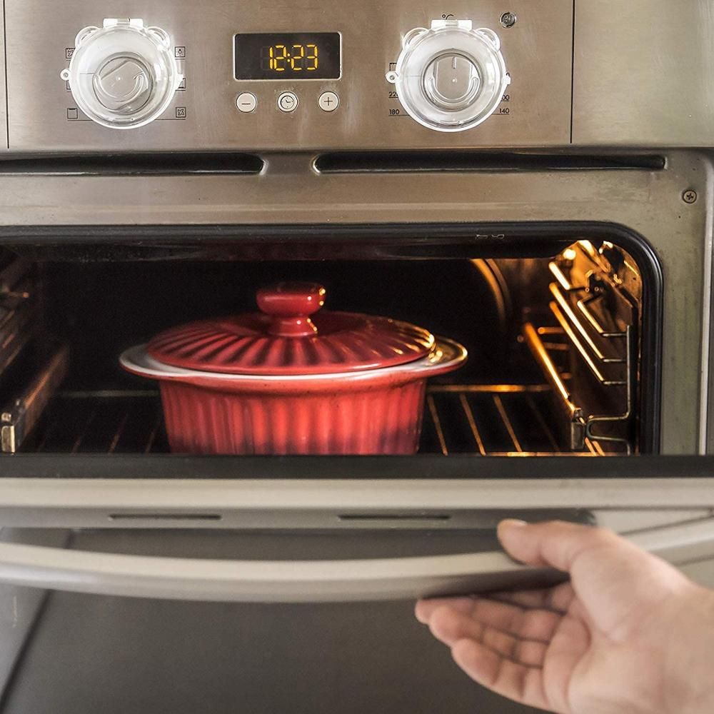 4PCS Clear Stove Knob Covers, Gas Stove Knob Covers Heat-Resistant Knob Case Child Safety Guard, Universal Design Baby Proof