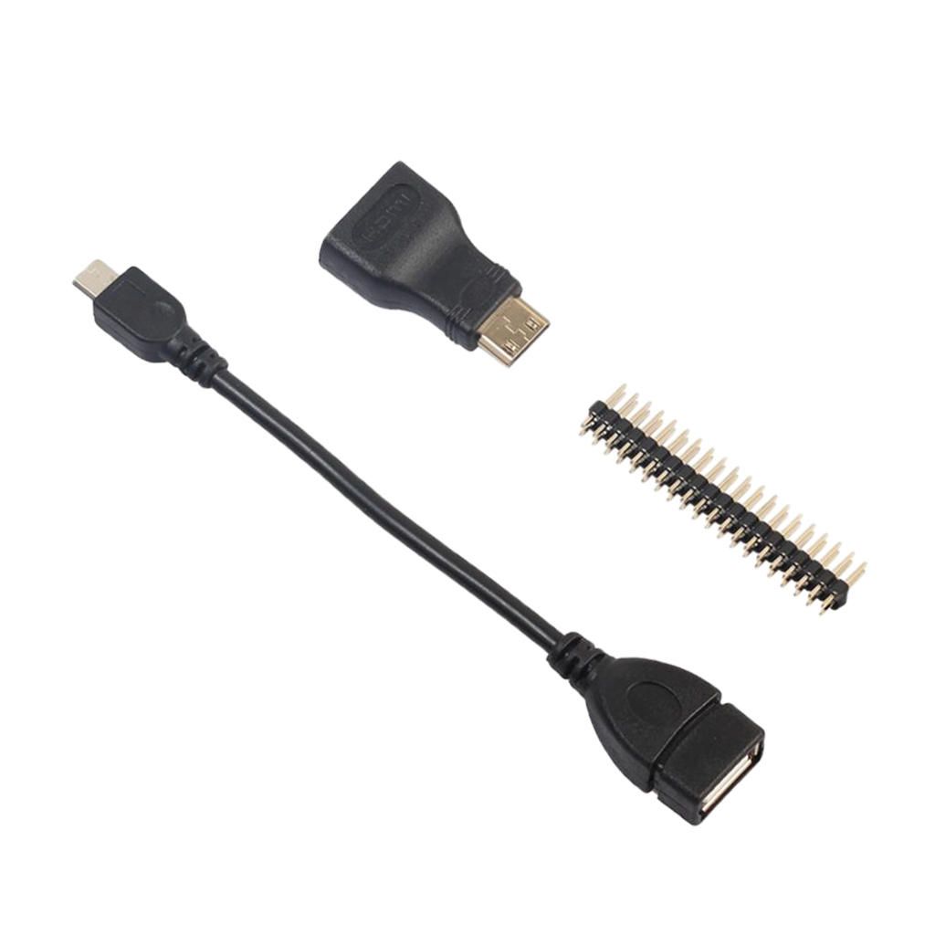 Raspberry Pi Mini HDMI To HDMI Adapter+Micro USB+GPIO Header Cables