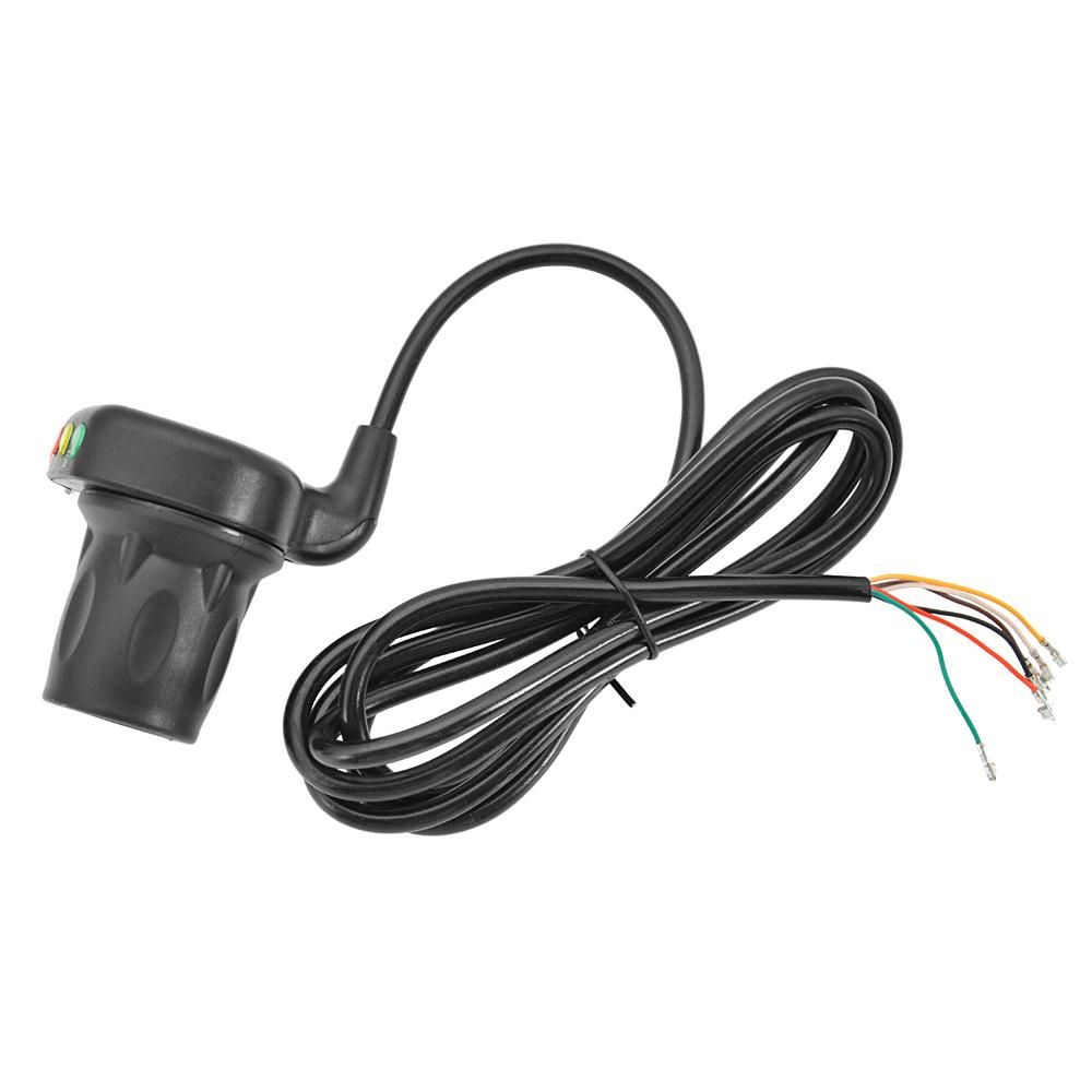 36V/48V Right and Left Electric Bike Handlebar Throttle Grip with Battery Indicator Power Switch Ebike Twist Throttle Handle Thumb Throttle