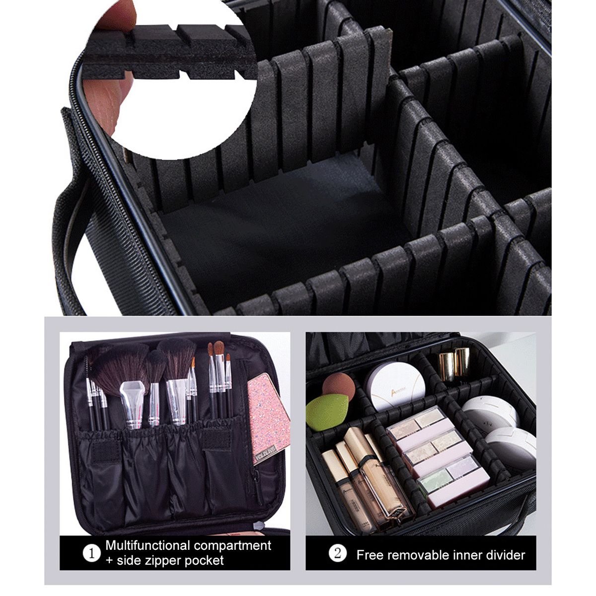 Makeup Bag Partition Organizer Large Capacity Travel
