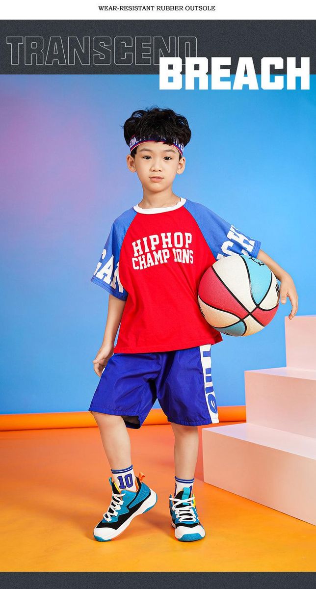 Boys Basketball Shoes Breathable Mesh Sneakers Blue