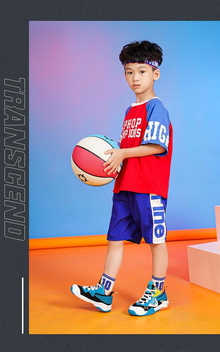 Boys Basketball Shoes Breathable Mesh Sneakers Blue