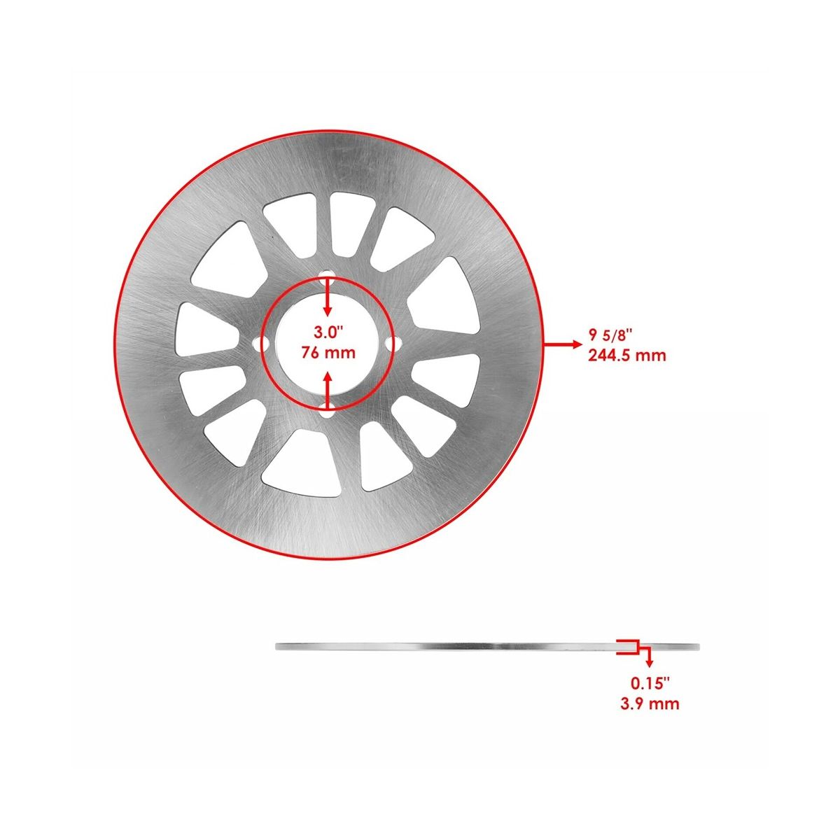 Rear Brake Disc Fits for Warrior 350 YFM350X 1990-2004