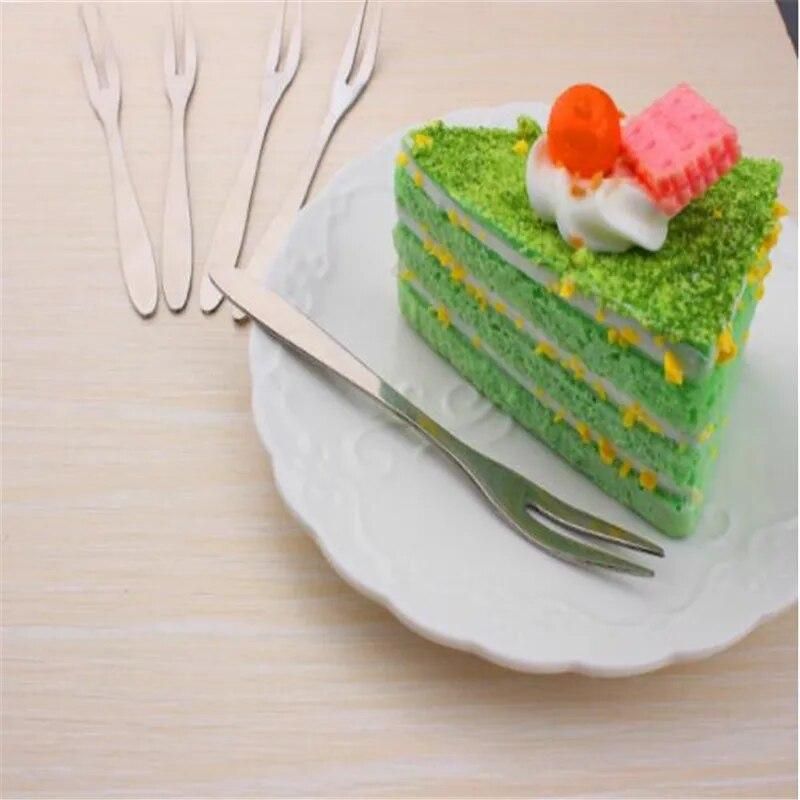 High Quality Fruit Dessrt Fork With Long Handle Stainless Steel Desert Fork Dining Salad Party Barbecue Kitchen Accessories