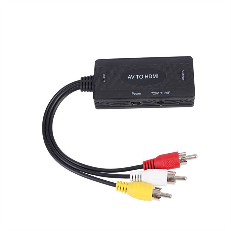 AV To HDMI Converter 3 CVBS RCA Adapter, Supports PAL NTSC 1080P