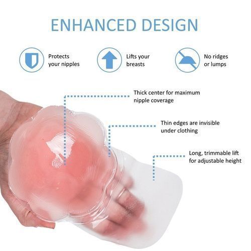 1 Pair Reusable Silicone Lift Up Invisible Nipple Cover Bra